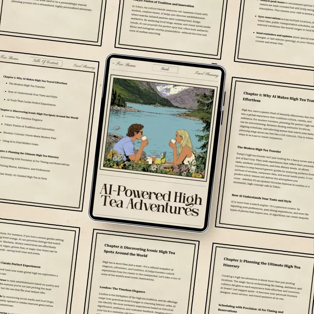 AI-Powered High Tea Adventures – Digital Travel Guide | Smart Planner for Elegant Global Tea Experiences | Instant Download for Culture and Taste Lovers | ai for high tea experiences around the world