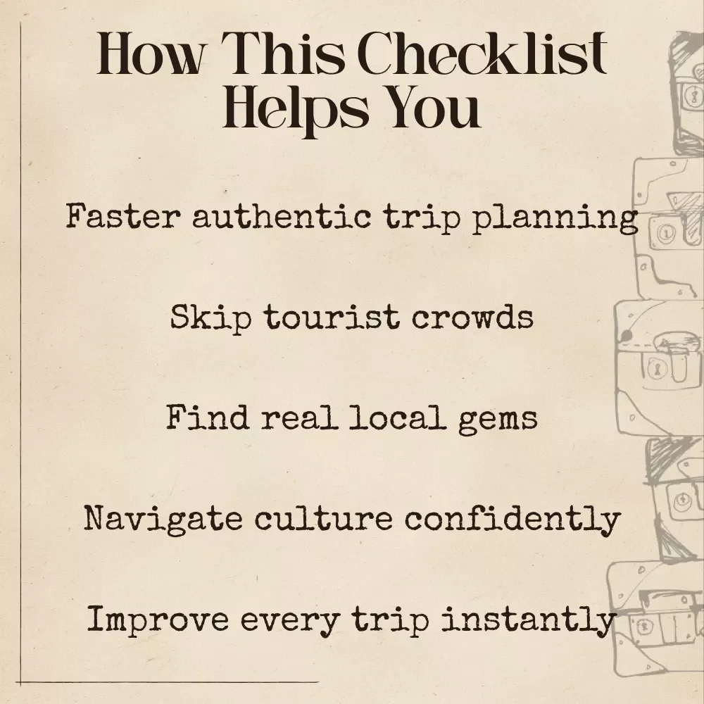 Use AI to Find Real Local Experiences Checklist | Authentic Travel Digital Download Guide | ai that suggests authentic local experiences | Immersive Mindful Travel Tool