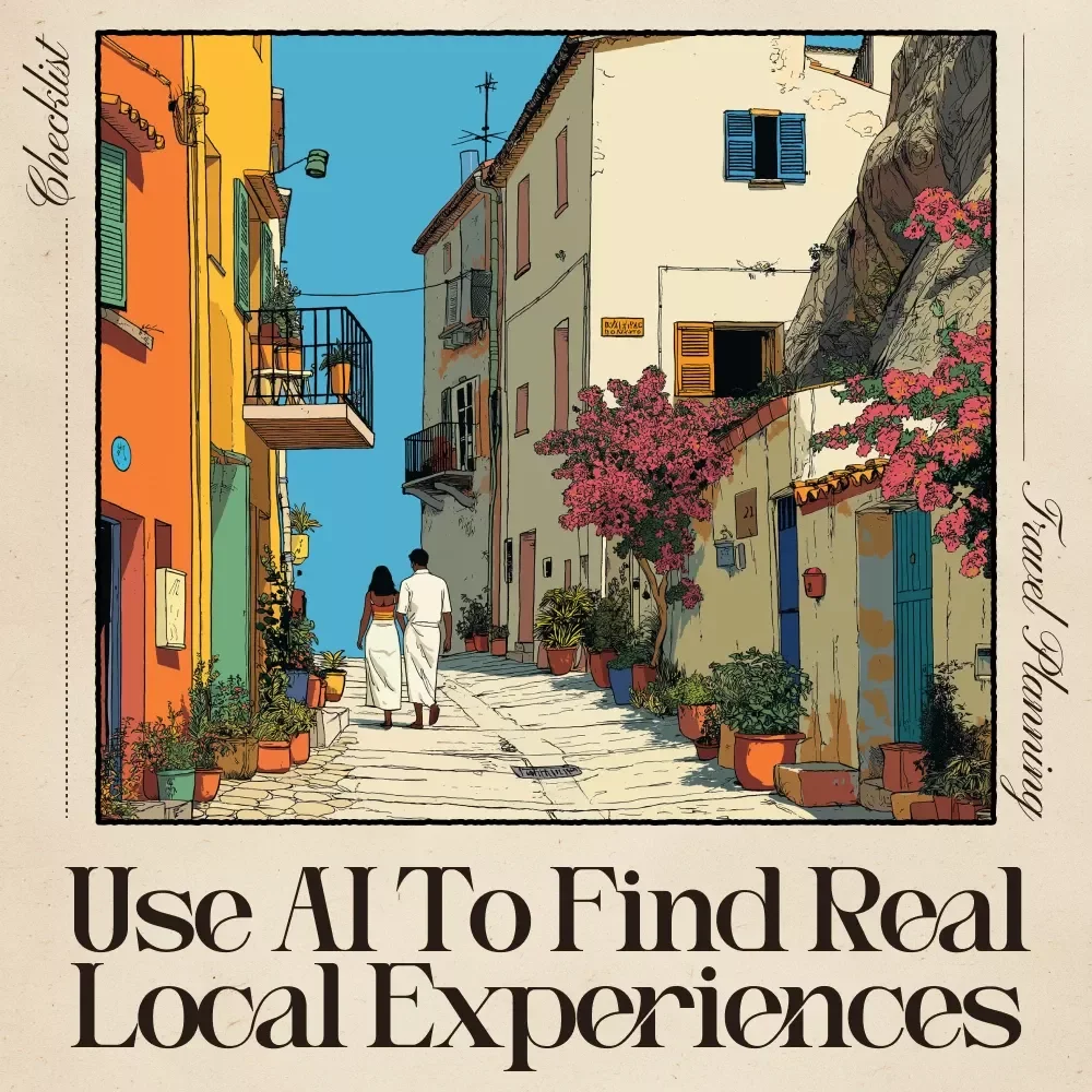 Use AI to Find Real Local Experiences Checklist | Authentic Travel Digital Download Guide | ai that suggests authentic local experiences | Immersive Mindful Travel Tool