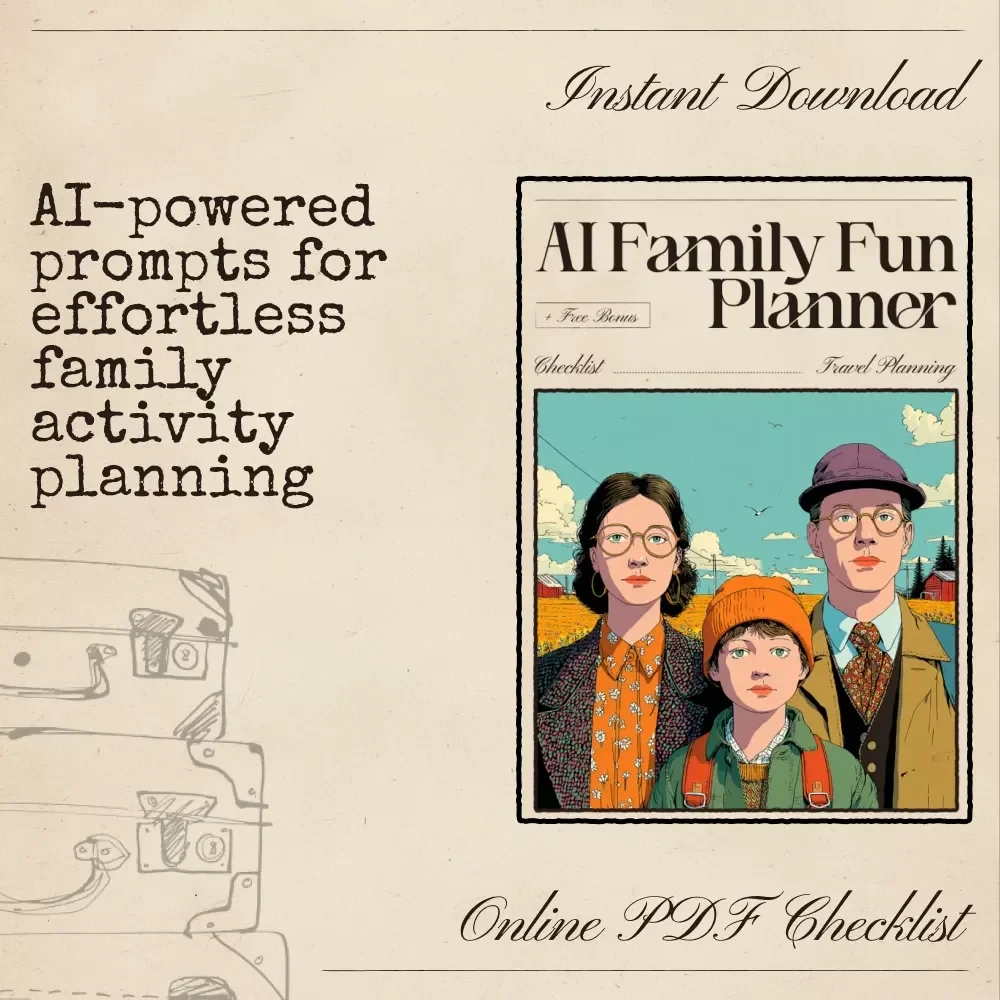 AI Family Fun Planner | Editable Digital Download Guide for Easy Family Activity Planning | Printable eBook & Checklist for Parents