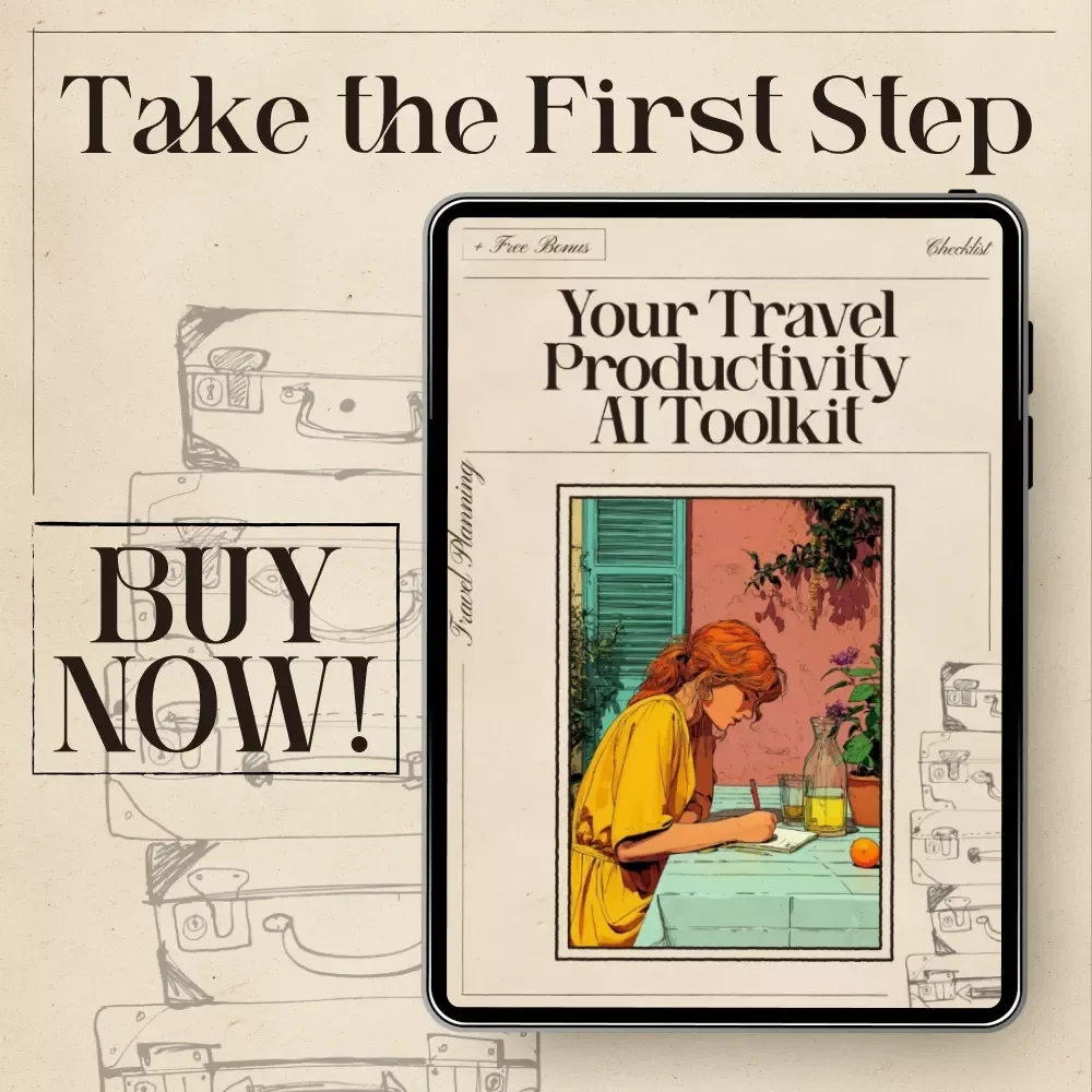 Your Travel Productivity AI Toolkit – Digital Download | AI Travel Planner Checklist, Smart Packing Guide, Productivity Tips for Stress-Free Trips
