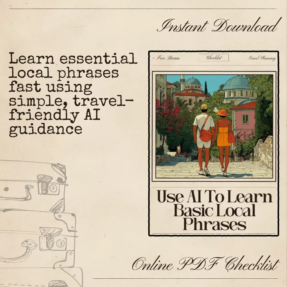 Use AI to Learn Basic Local Phrases | Travel Language Checklist | Instant Download Guide for Fast Phrase Learning | ai for learning basic local phrases
