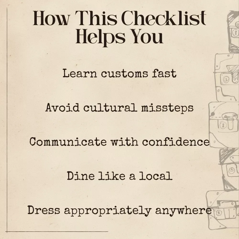 Travel Smarter with AI Etiquette Tips — Cultural Travel Checklist for Respectful Adventures | ai cultural etiquette tips for specific countries | Digital Download