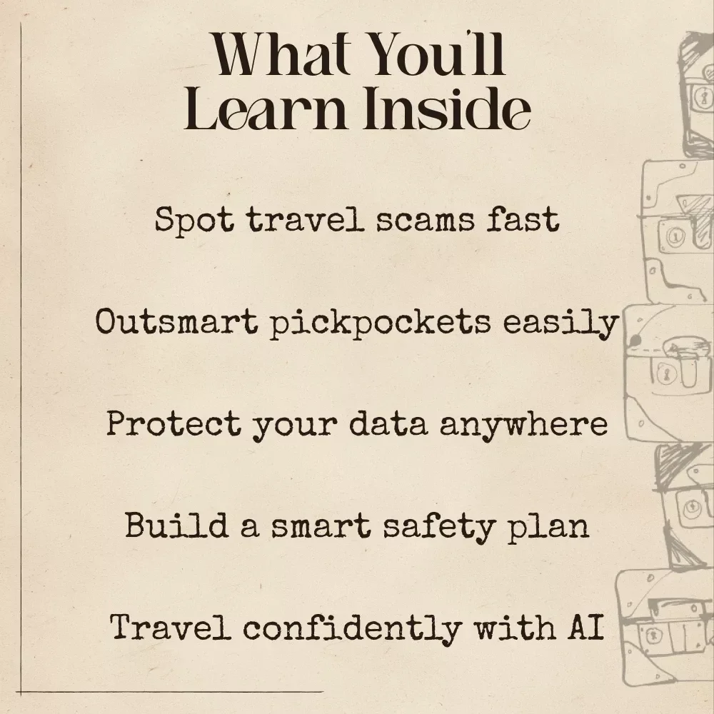 Smart Travels Safe Journeys with AI at Your Side | Digital Travel Safety Guide | ai to avoid travel scams and pickpockets for Confident and Secure Adventures