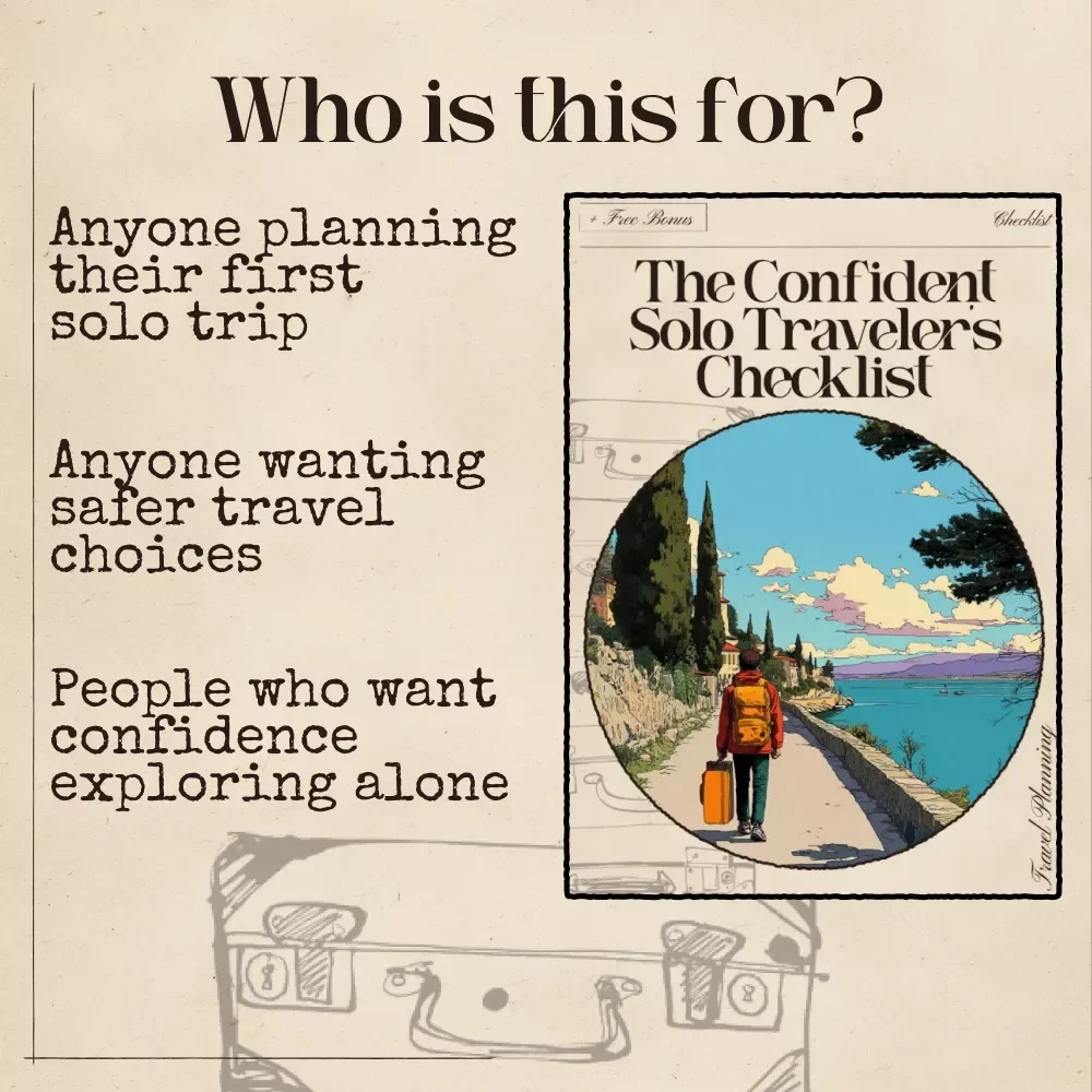 The Confident Solo Traveler’s Checklist | AI for Safe Solo Travel Destinations Guide | Solo Travel Safety Printable Checklist | Digital Download