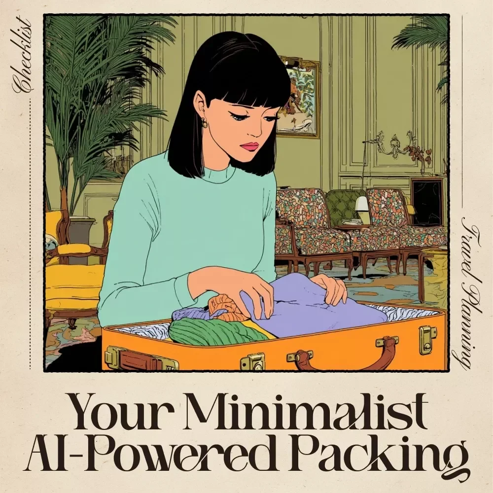 Your Minimalist AI-Powered Packing | Printable Travel Checklist | Long Trip Planner | Smart Luggage Guide for ai for minimalist packing for long trips