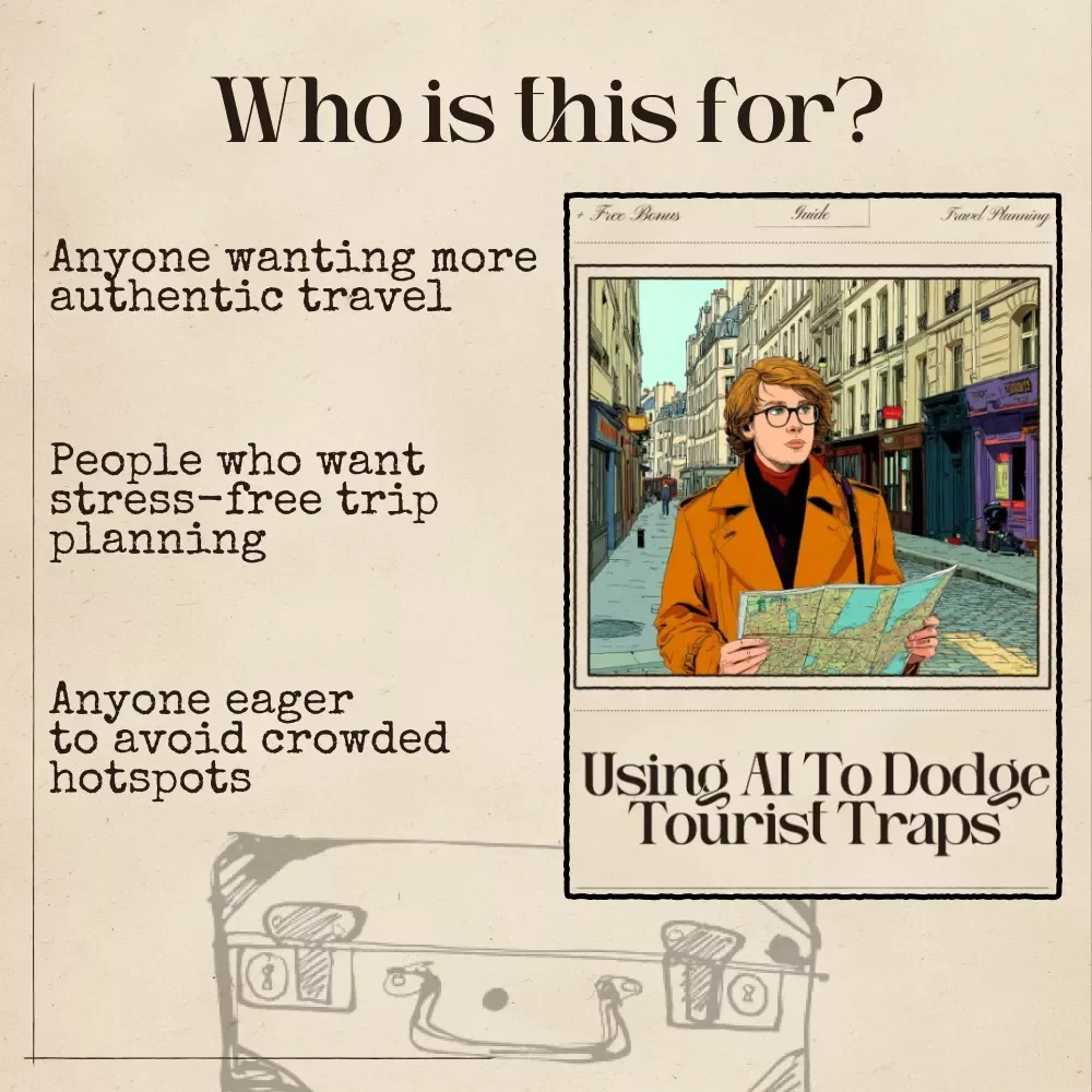 Using AI to Dodge Tourist Traps | Smart Travel Guide for Hidden Gems, AI for Avoiding Tourist Traps, Digital Download for Travelers