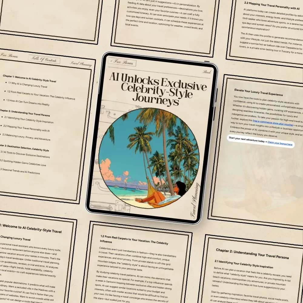 AI Unlocks Exclusive Celebrity-Style Journeys | Luxury Travel eBook for AI-Powered Planning | ai for celebrity style vacation planning Guide