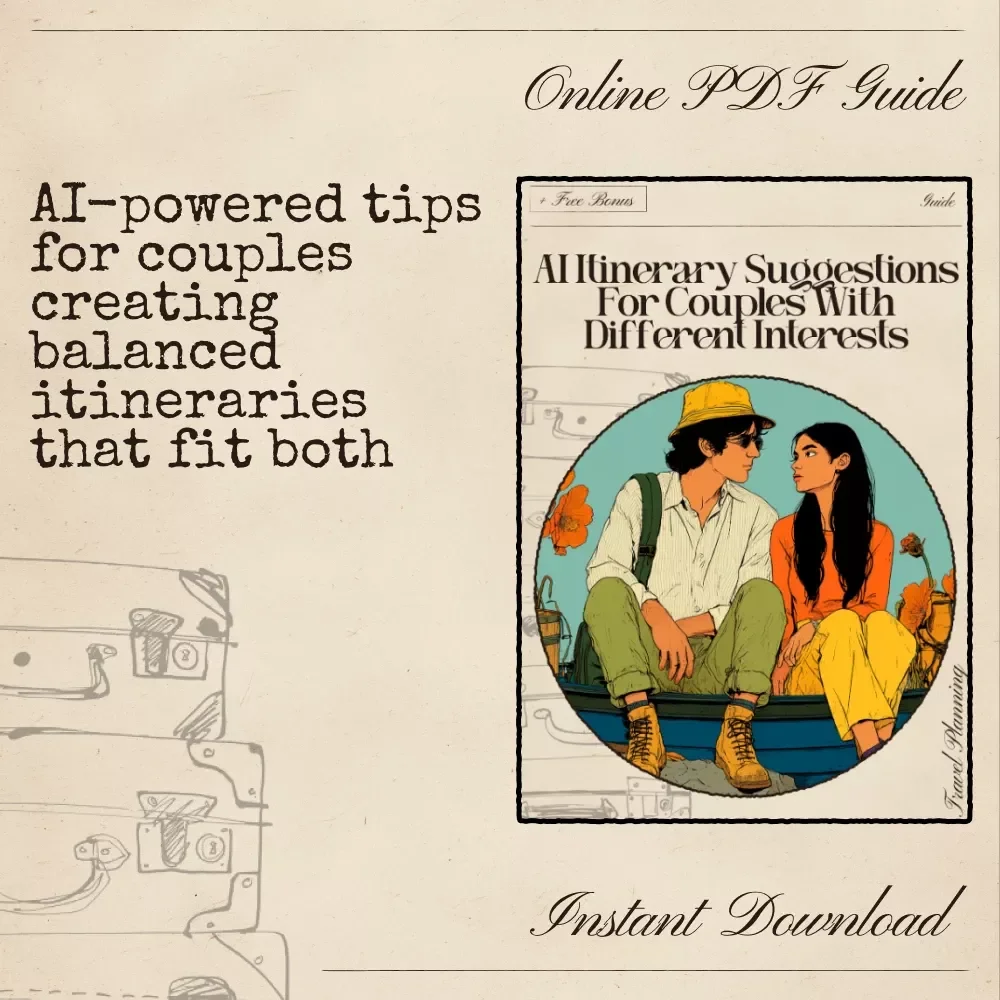 AI Itinerary Suggestions for Couples With Different Interests | Travel Planning Guide for Partners with Opposite Styles | Editable Digital Download | Relationship-Friendly Trip Planner