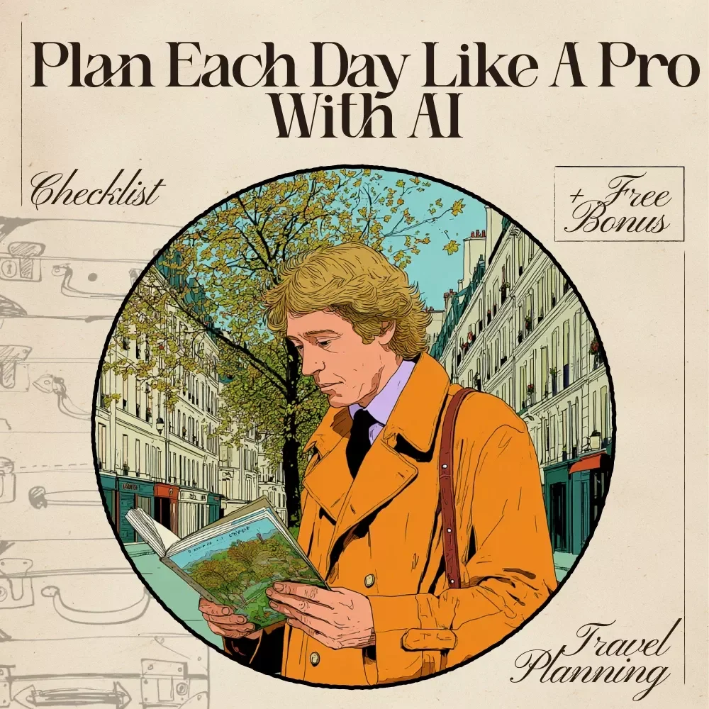 Plan Each Day Like a Pro with AI – Daily Planning Checklist, ChatGPT Prompt Guide, Digital Download for Trip Planning, Productivity, Time-Blocking & Routine Organization