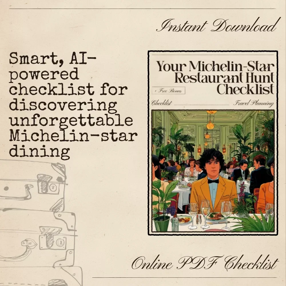 Your Michelin-Star Restaurant Hunt Checklist | Ultimate AI-Assisted Dining Planner | Digital Download for Food Lovers Using ai to find michelin star restaurants
