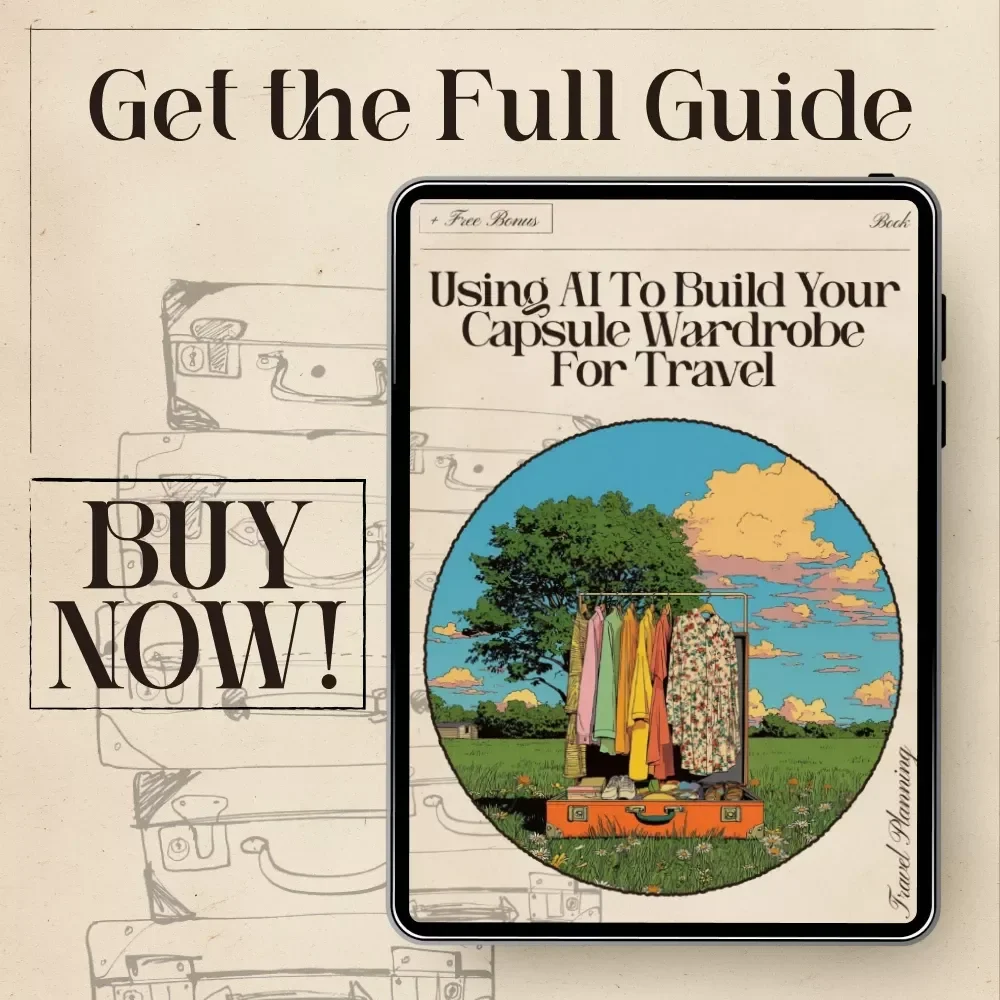 Using AI to Build Your Capsule Wardrobe for Travel | Editable eBook Guide for Smart Packing | AI for Capsule Wardrobe Packing List | Minimalist Travel Planner Digital Download