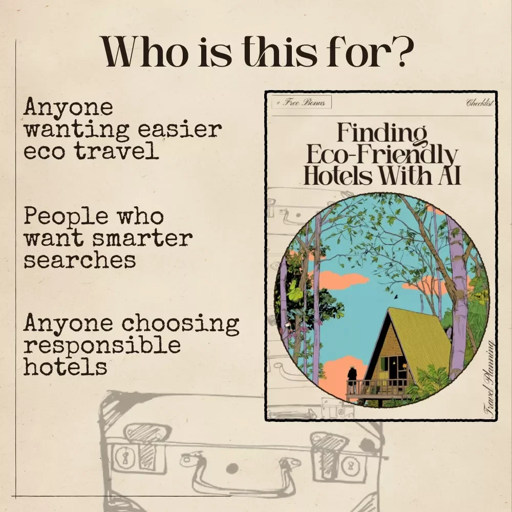Finding Eco-Friendly Hotels With AI Checklist | Travel Sustainability Guide | Digital Download for Conscious Travelers | ai for finding eco friendly hotels