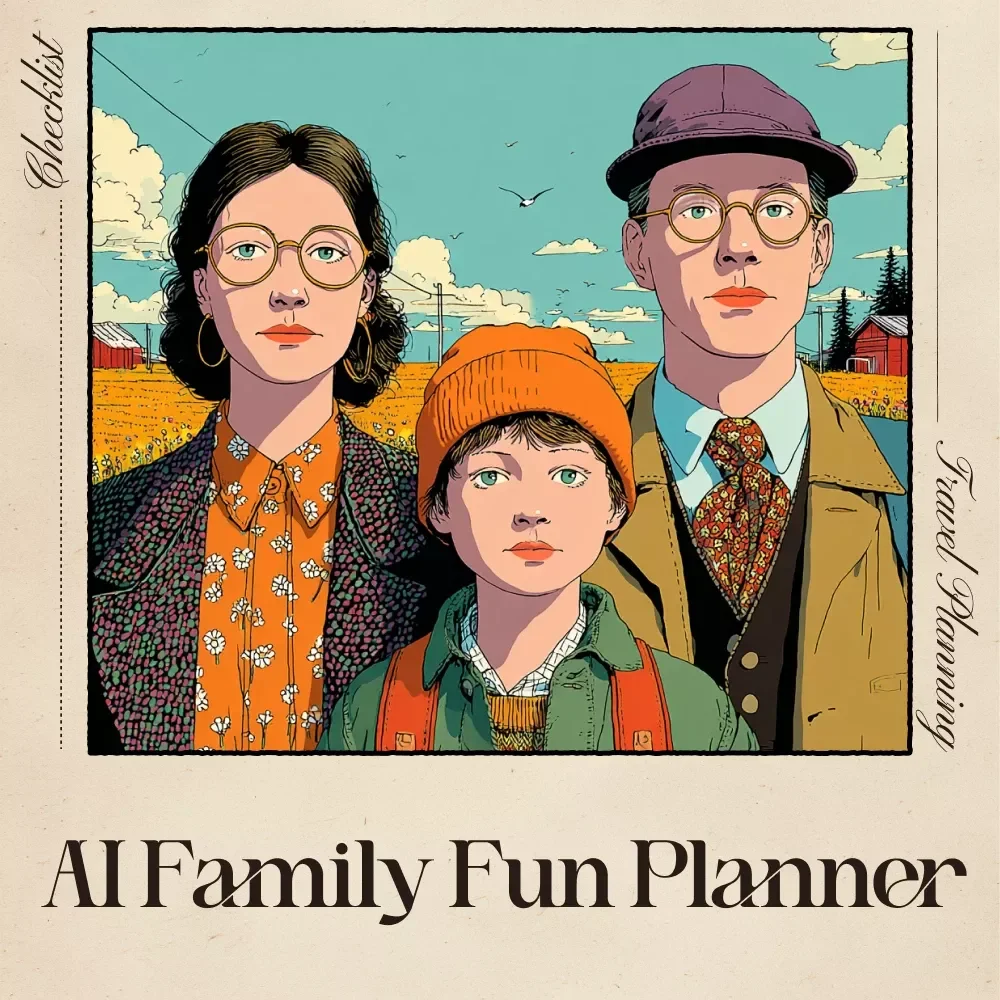 AI Family Fun Planner | Editable Digital Download Guide for Easy Family Activity Planning | Printable eBook & Checklist for Parents