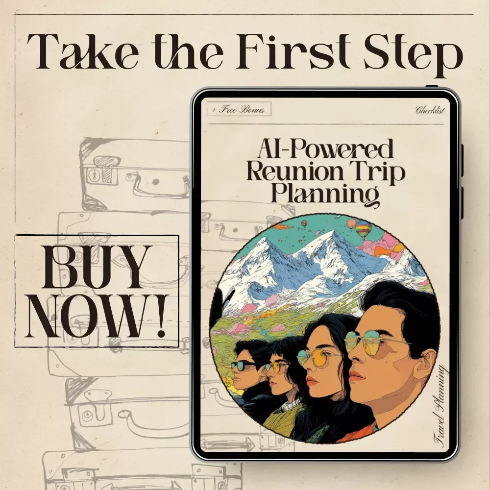 AI-Powered Reunion Trip Planning Checklist | Digital Download for Organizing Friend Getaways | Use ai to plan a reunion trip with friends Easily