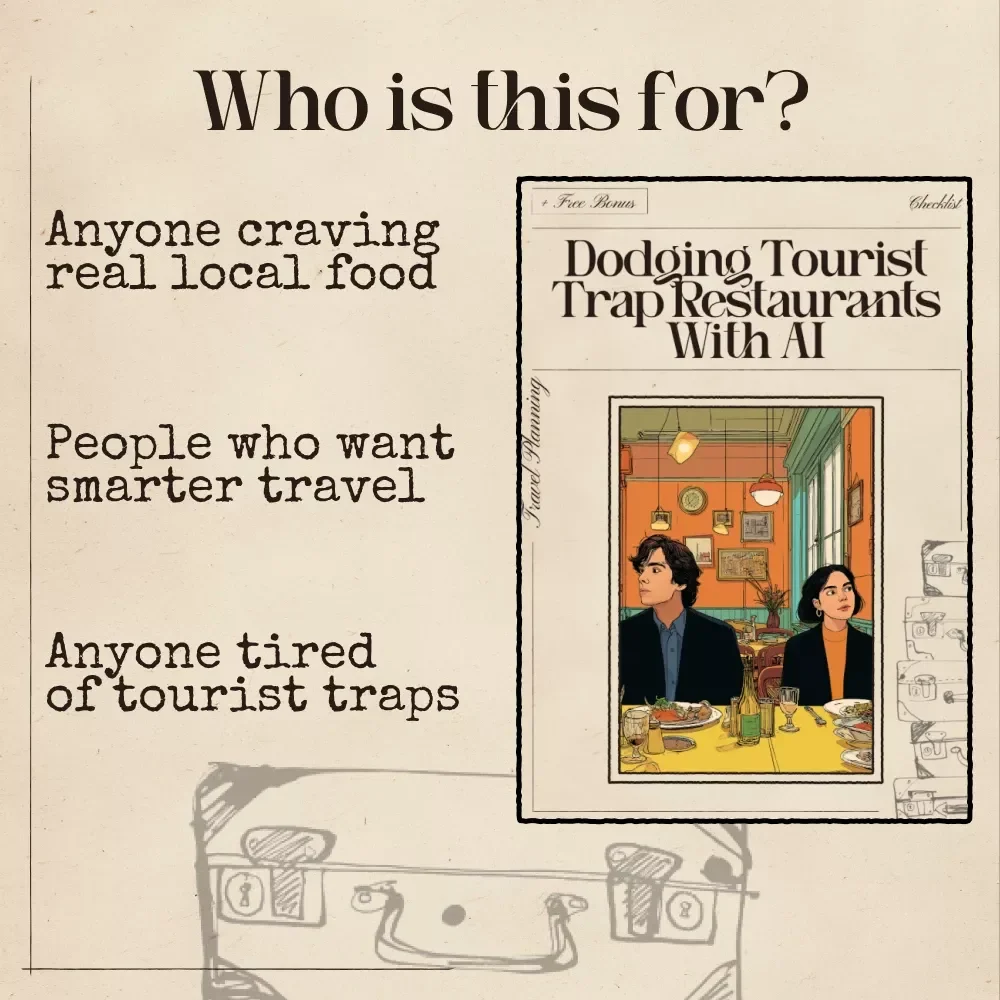 Dodging Tourist Trap Restaurants With AI Checklist | Travel Dining Guide | AI for Avoiding Tourist Trap Restaurants | Digital Travel Tool for Authentic Eats