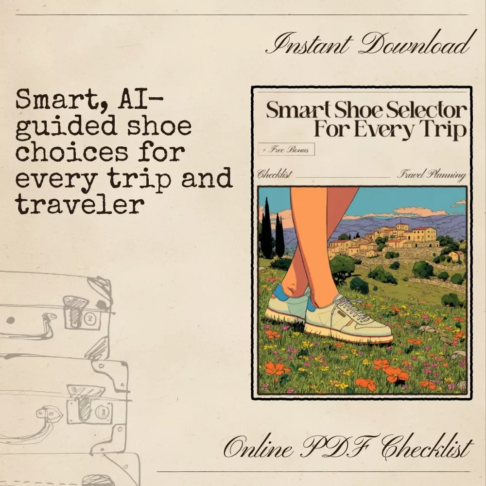 Smart Shoe Selector for Every Trip | Ultimate Travel Footwear Checklist | AI for Shoe Selection for Different Trips | Printable & Digital Packing Guide