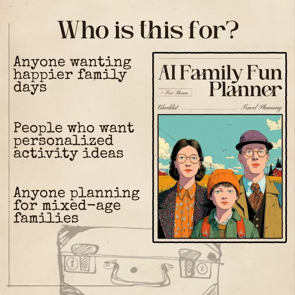 AI Family Fun Planner | Editable Digital Download Guide for Easy Family Activity Planning | Printable eBook & Checklist for Parents