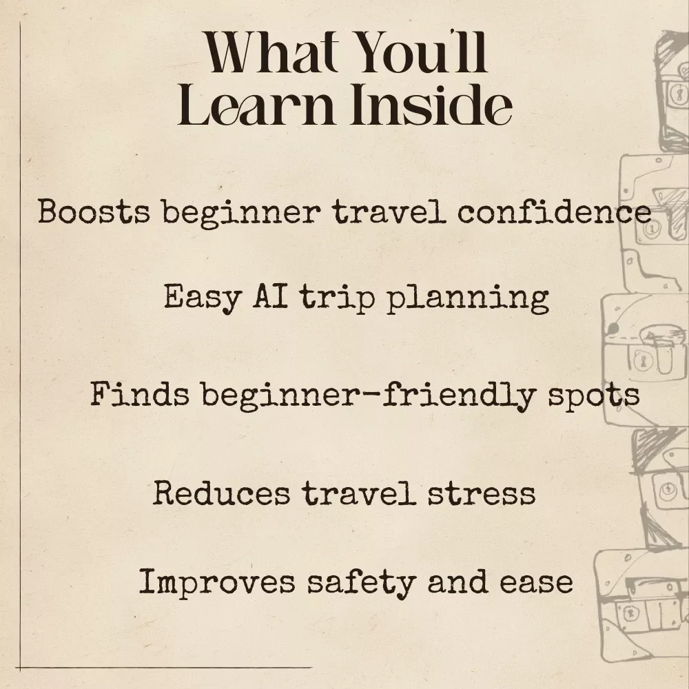 AI Solo Adventure Travel Ideas for Beginners | Digital Download Guide for First-Time Solo Travelers | Beginner-Friendly Adventure Planning eBook with Safety Tips, Checklists & AI Travel Prompts