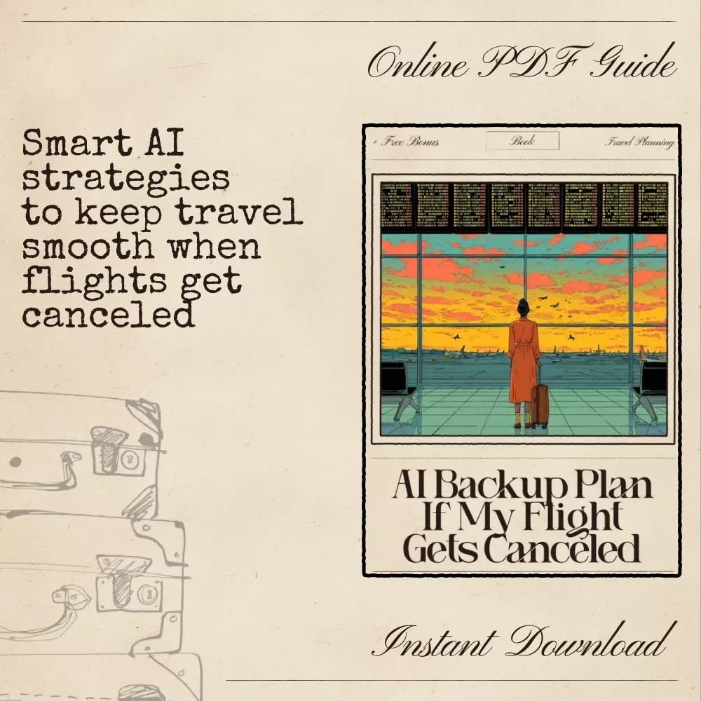AI Backup Plan If My Flight Gets Canceled | Travel Emergency Ebook | Instant Digital Download | AI-Powered Rebooking Guide for Stress-Free Trip Changes | Flight Delay & Cancellation Survival Toolkit