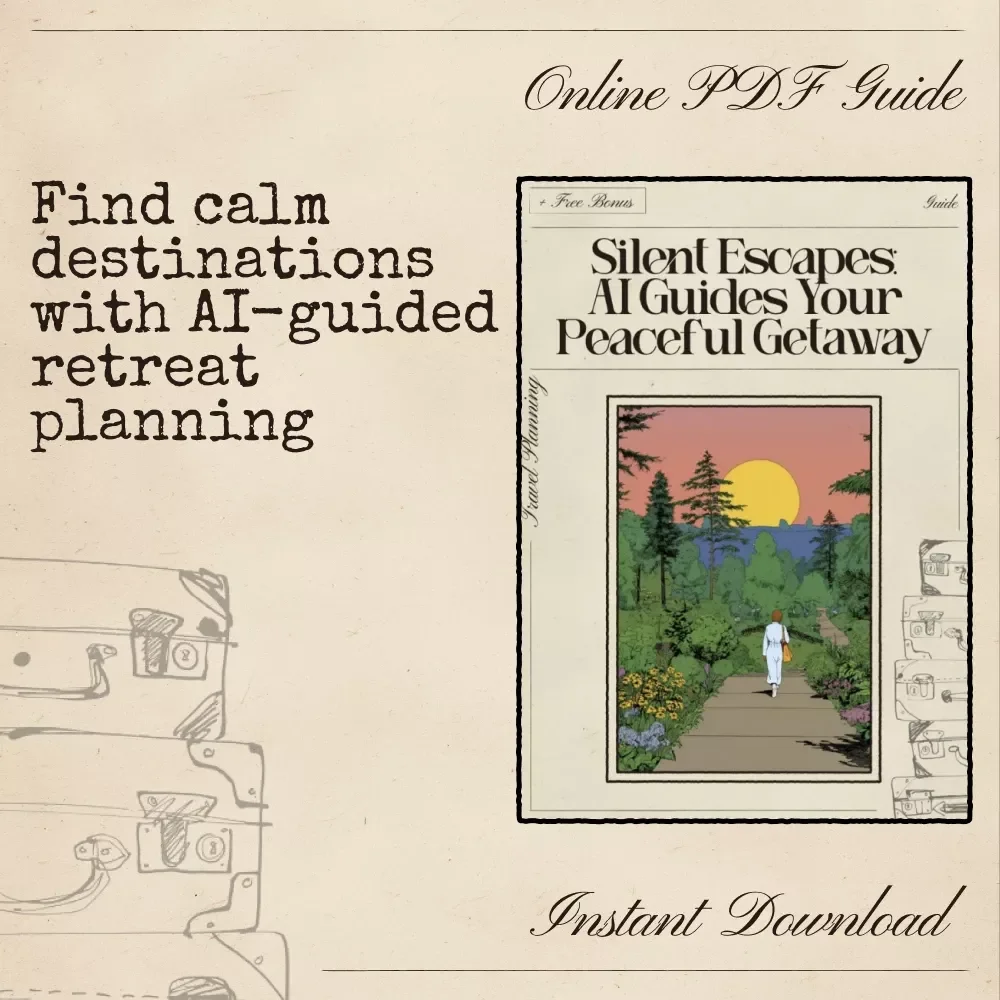 Silent Escapes: AI Guides Your Peaceful Getaway – Digital Travel Guide | Smart Planner for Mindful Retreats | Instant Download for Calm Seekers | ai to find silent retreats