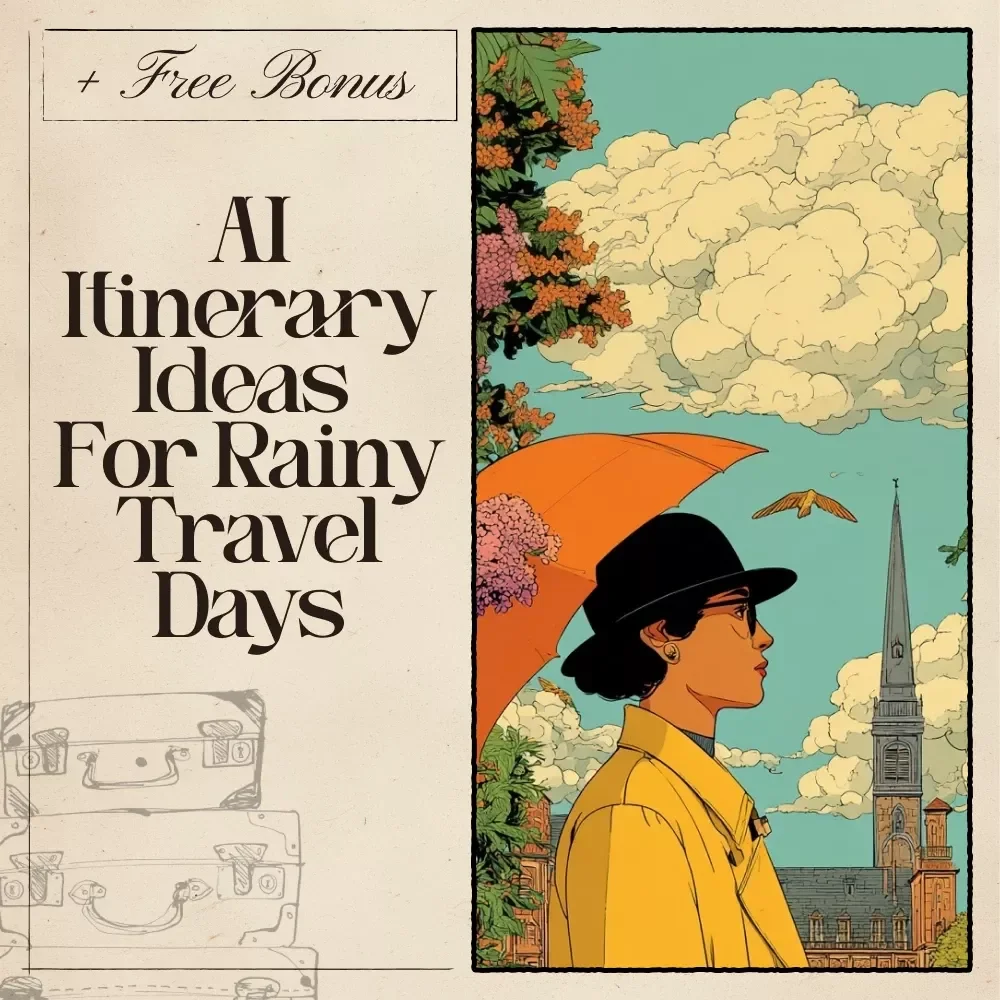 AI Itinerary Ideas for Rainy Travel Days | Travel eBook, Rainy-Day Trip Planner, Indoor Activity Guide, Digital Download for Travelers