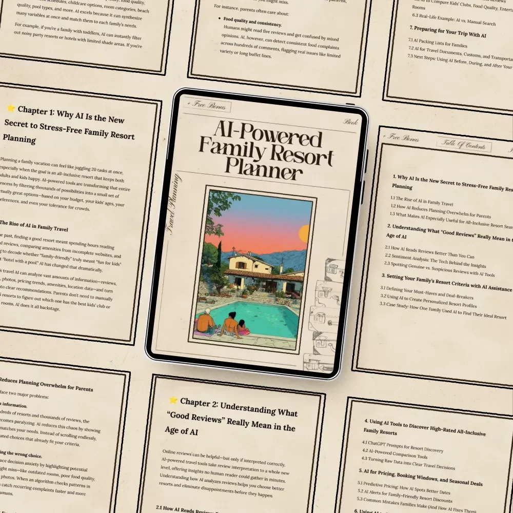 AI-Powered Family Resort Planner | Stress-Free Family Travel Guide | All-Inclusive Resort Planning eBook for Parents | Digital Download