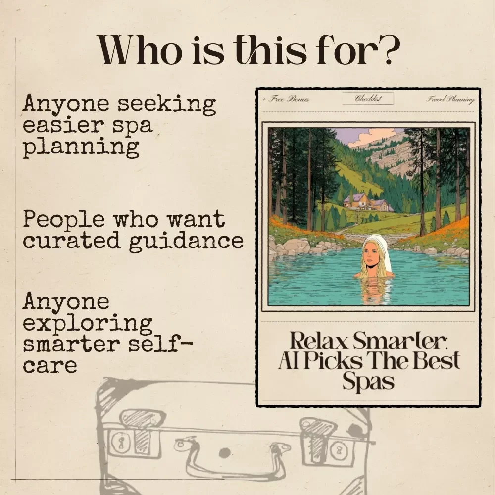 Relax Smarter: AI Picks the Best Spas Checklist | Digital Travel Guide | Instant Download | ai that finds the best spas | Spa Planning Tool