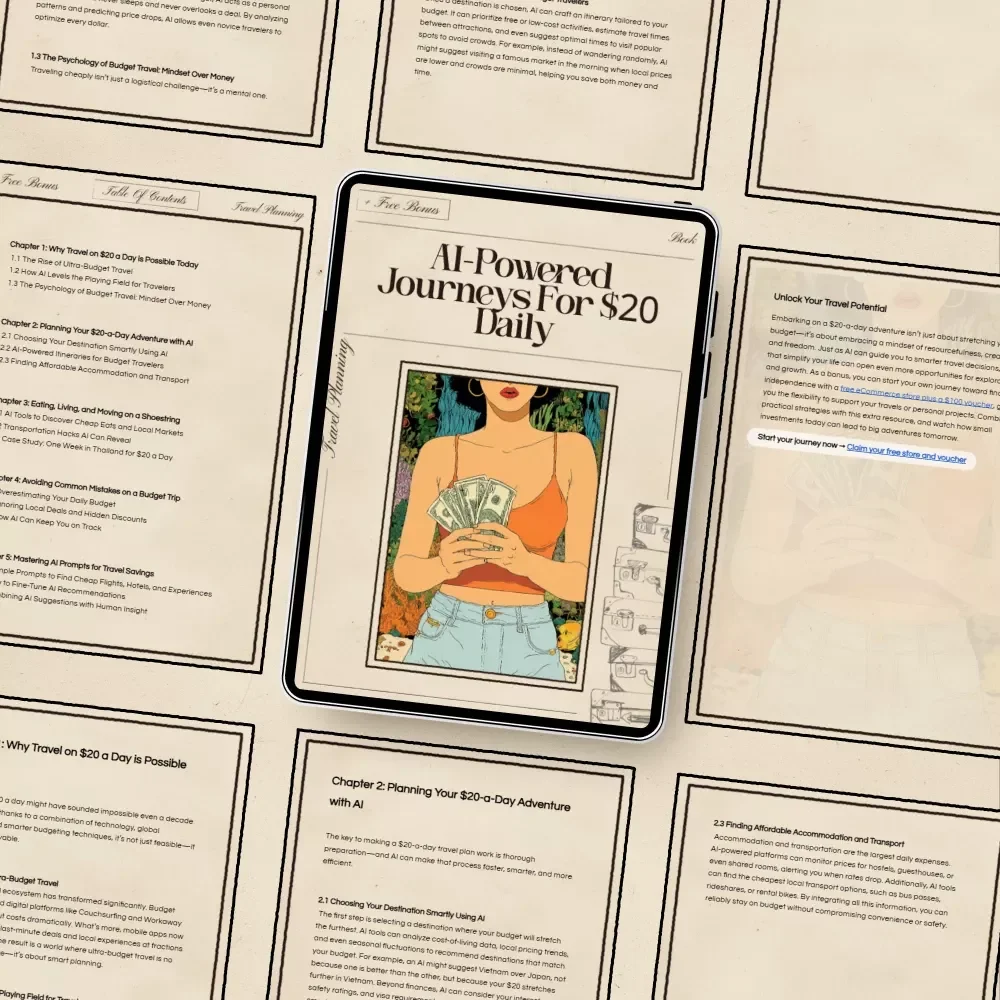 AI-Powered Journeys for $20 Daily: The Ultimate AI to Travel the World on 20 Dollars a Day eBook
