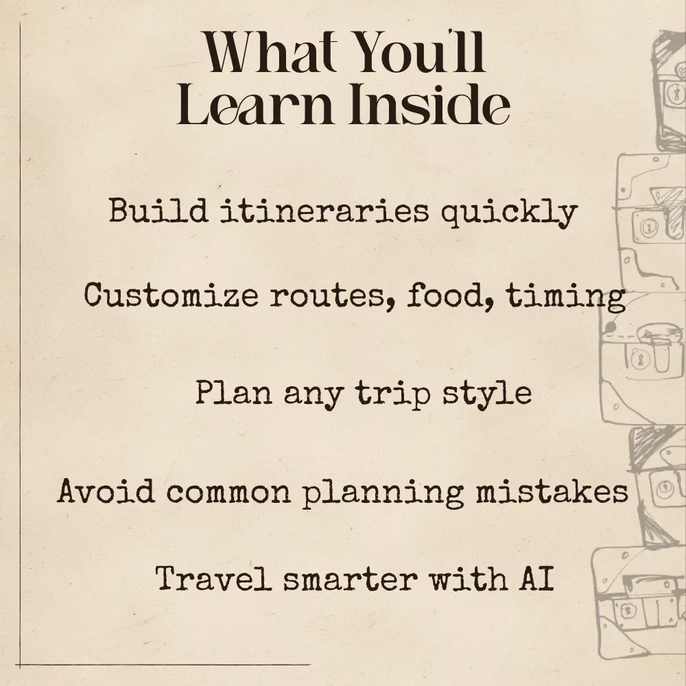 Prompt Templates for Building Trip Itineraries With AI – Travel Planning eBook, Digital Download, AI Travel Guide for Smarter Trip Design