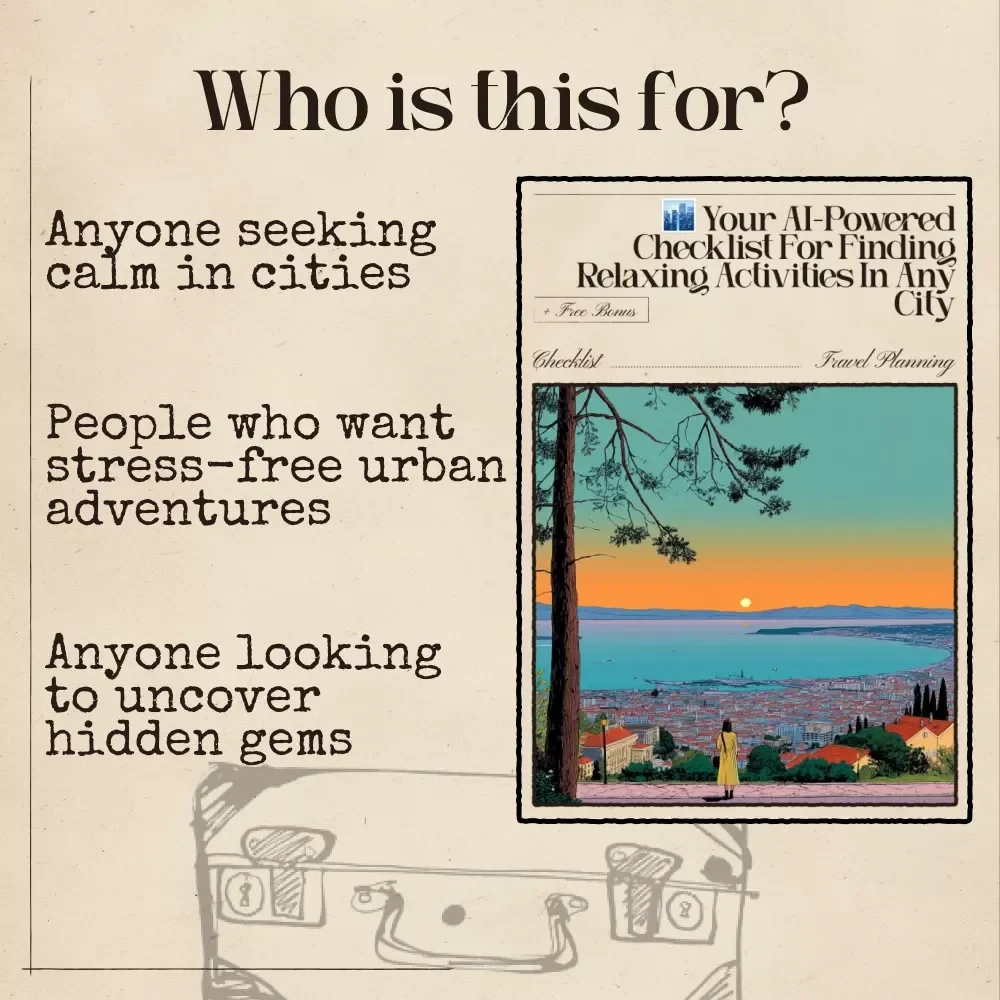 Your AI-Powered Checklist for Finding Relaxing Activities in Any City – Digital Guide, eBook, and Stress-Free Travel Checklist for Hidden Gems, Mindful Experiences, and Low-Key Fun