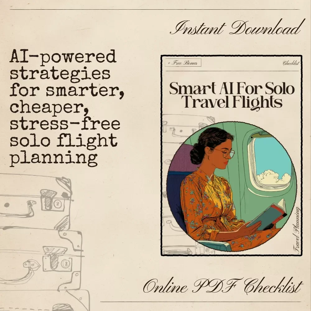 Smart AI for Solo Travel Flights Checklist | Digital Download for Solo Travelers | AI to Find Flights for Solo Travelers | Budget Flight Finder Guide