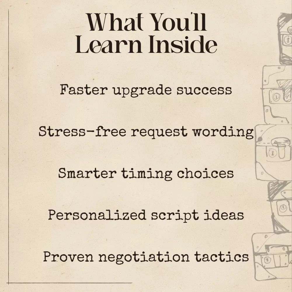 Prompts for Negotiating Hotel Upgrades With AI Scripts | Travel Negotiation Guide for Easy Room Upgrades | prompts for negotiating hotel upgrades with ai scripts | Digital Download for Travelers, Influencers & Frequent Flyers