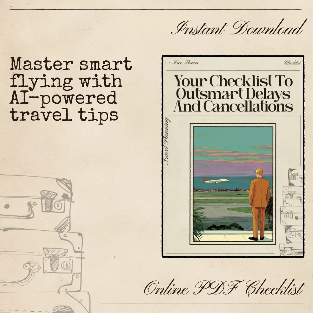 Your Checklist to Outsmart Delays and Cancellations | AI to Avoid Flight Delays and Cancellations | Smart Travel Guide for Frequent Flyers, Digital Download, Printable PDF Travel Companion