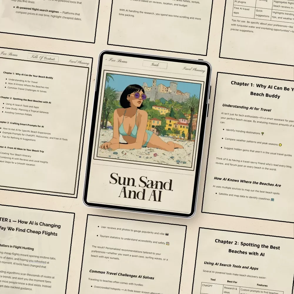 Sun, Sand, and AI | Digital Travel Guide for Beach Lovers | Learn ai for finding destinations with good beaches, Smart Prompts, and Easy Trip Planning Tools