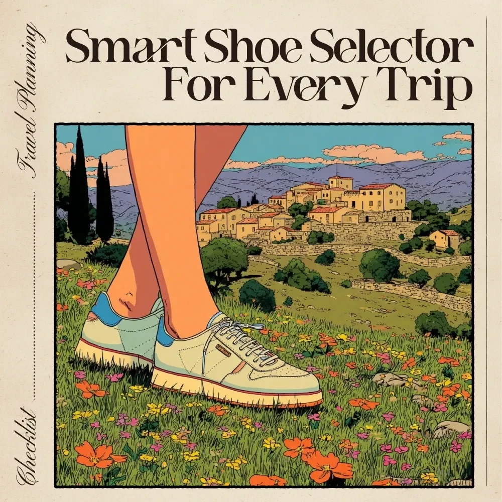 Smart Shoe Selector for Every Trip | Ultimate Travel Footwear Checklist | AI for Shoe Selection for Different Trips | Printable & Digital Packing Guide