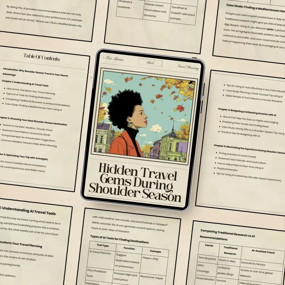 Hidden Travel Gems During Shoulder Season | Smart Digital Travel eBook | ai to find destinations in shoulder season for Affordable, Crowd-Free Adventures