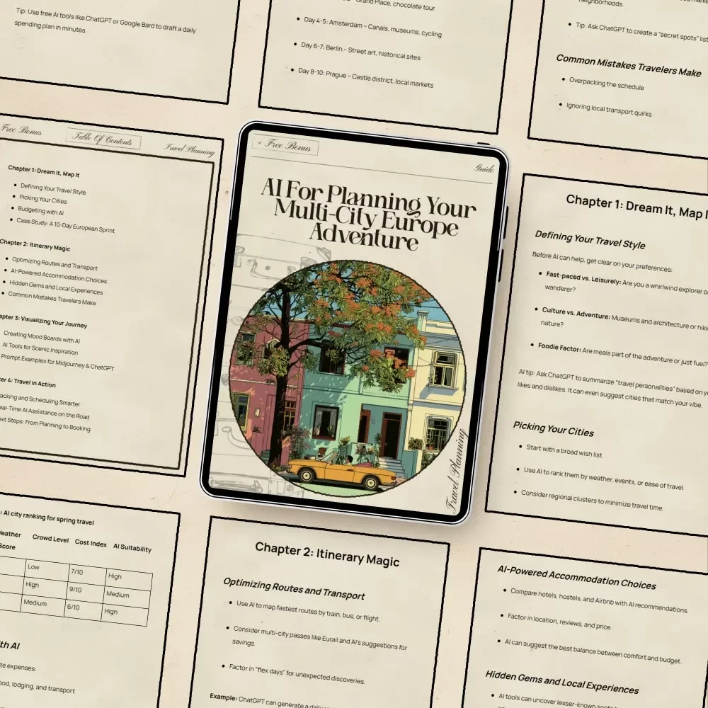 AI for Planning Your Multi-City Europe Adventure | Digital Travel Guide for Smarter Itineraries | Learn ai for planning a multi city europe trip with Tools, Prompts & Case Studies