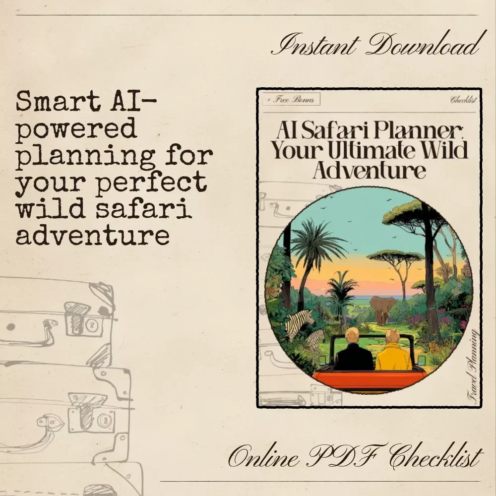 AI Safari Planner: Your Ultimate Wild Adventure Checklist | Digital Download for Effortless Safari Planning | AI that plans a safari itinerary