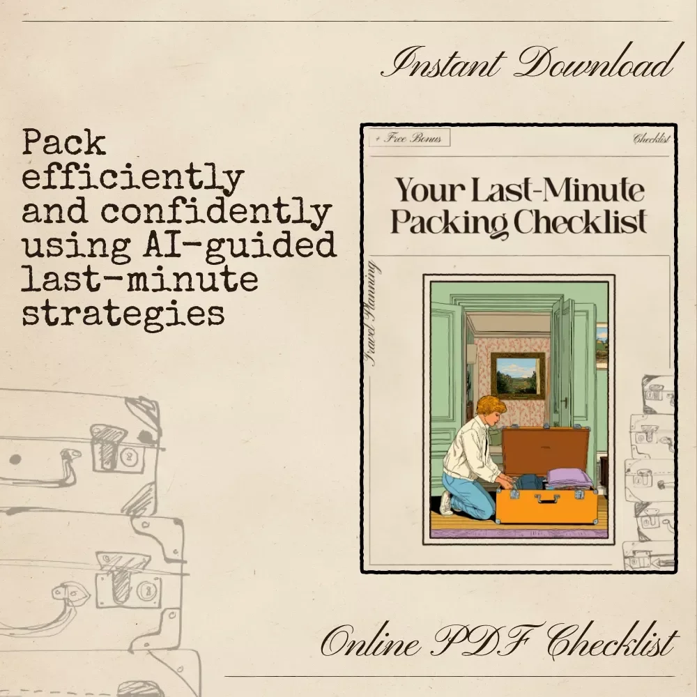 Your Last-Minute Packing Checklist | AI for Last Minute Packing Checklist Digital Download