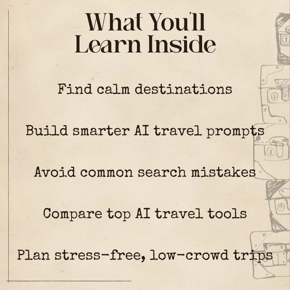 Smart Travel Choices to the World’s Quiet Wonders | Quiet Travel Ebook | ai for less crowded alternatives to popular spots | Hidden Gem Destination Guide