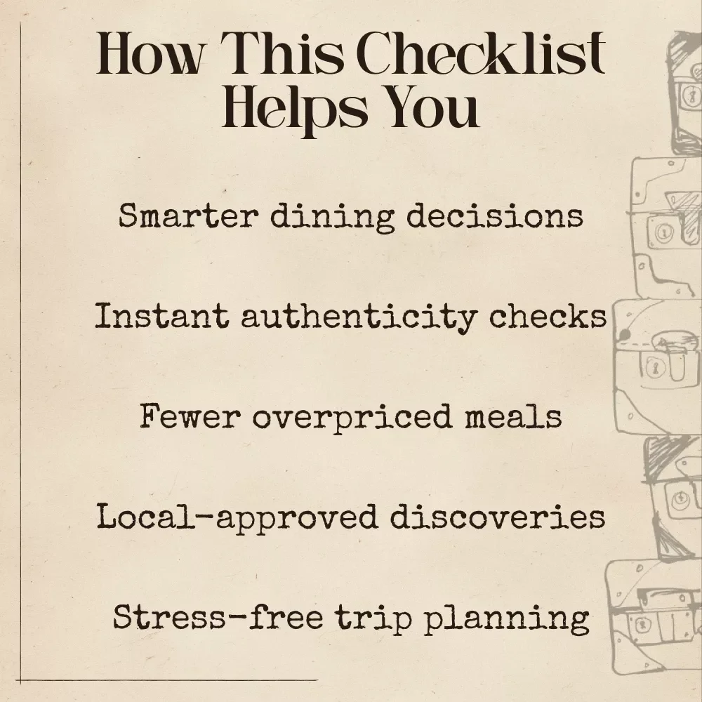 Dodging Tourist Trap Restaurants With AI Checklist | Travel Dining Guide | AI for Avoiding Tourist Trap Restaurants | Digital Travel Tool for Authentic Eats