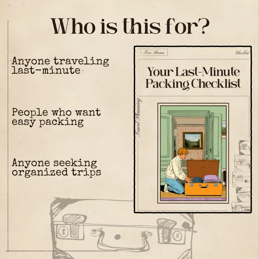 Your Last-Minute Packing Checklist | AI for Last Minute Packing Checklist Digital Download