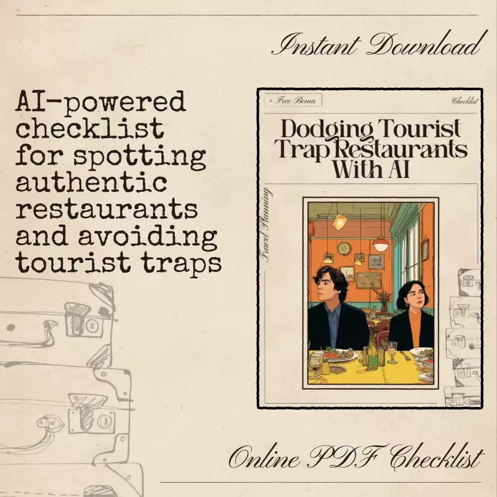 Dodging Tourist Trap Restaurants With AI Checklist | Travel Dining Guide | AI for Avoiding Tourist Trap Restaurants | Digital Travel Tool for Authentic Eats