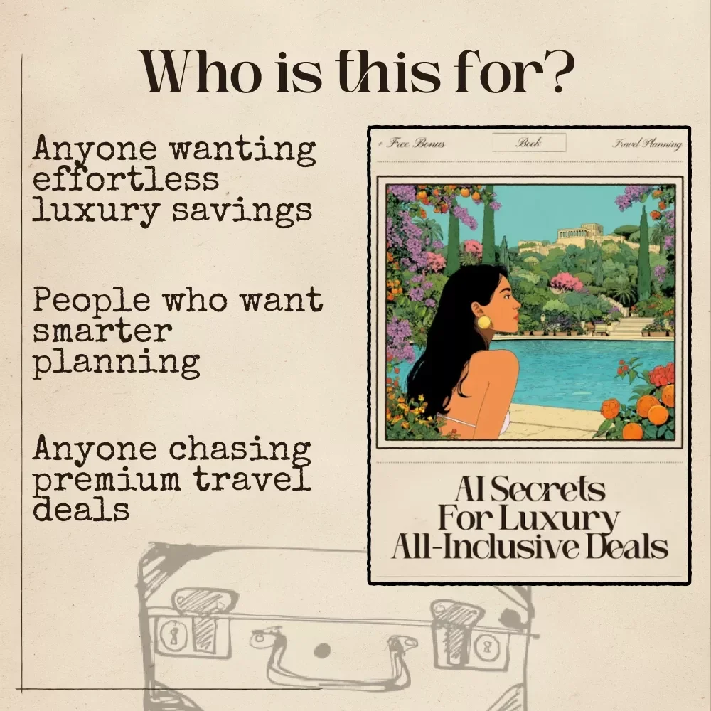 AI Secrets for Luxury All-Inclusive Deals | Ultimate Travel Savings eBook | Use ai to find five star all inclusive deals Fast | Digital Download Guide for Luxury Travelers
