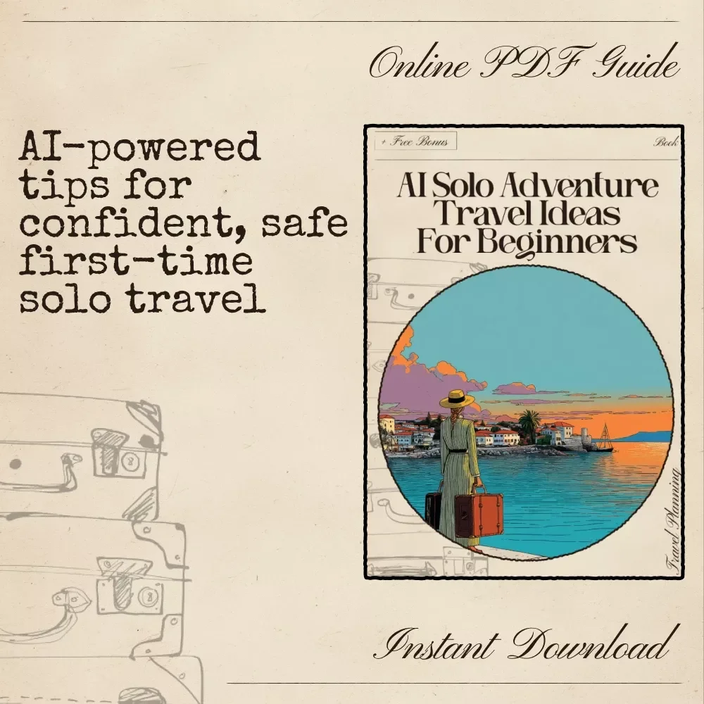 AI Solo Adventure Travel Ideas for Beginners | Digital Download Guide for First-Time Solo Travelers | Beginner-Friendly Adventure Planning eBook with Safety Tips, Checklists & AI Travel Prompts