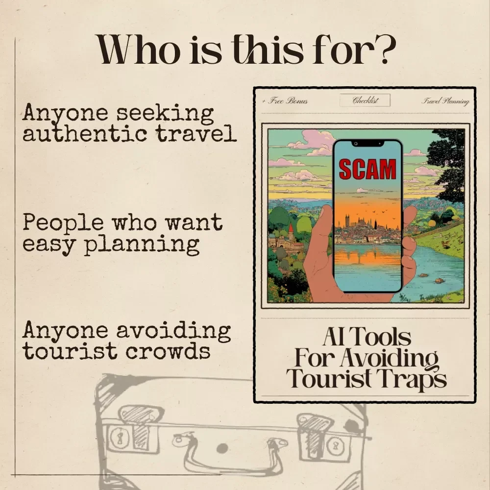 AI Tools for Avoiding Tourist Traps | Digital Travel Guide Checklist for Authentic Trips, Local Experiences, Hidden Gems, Crowd-Free Itineraries