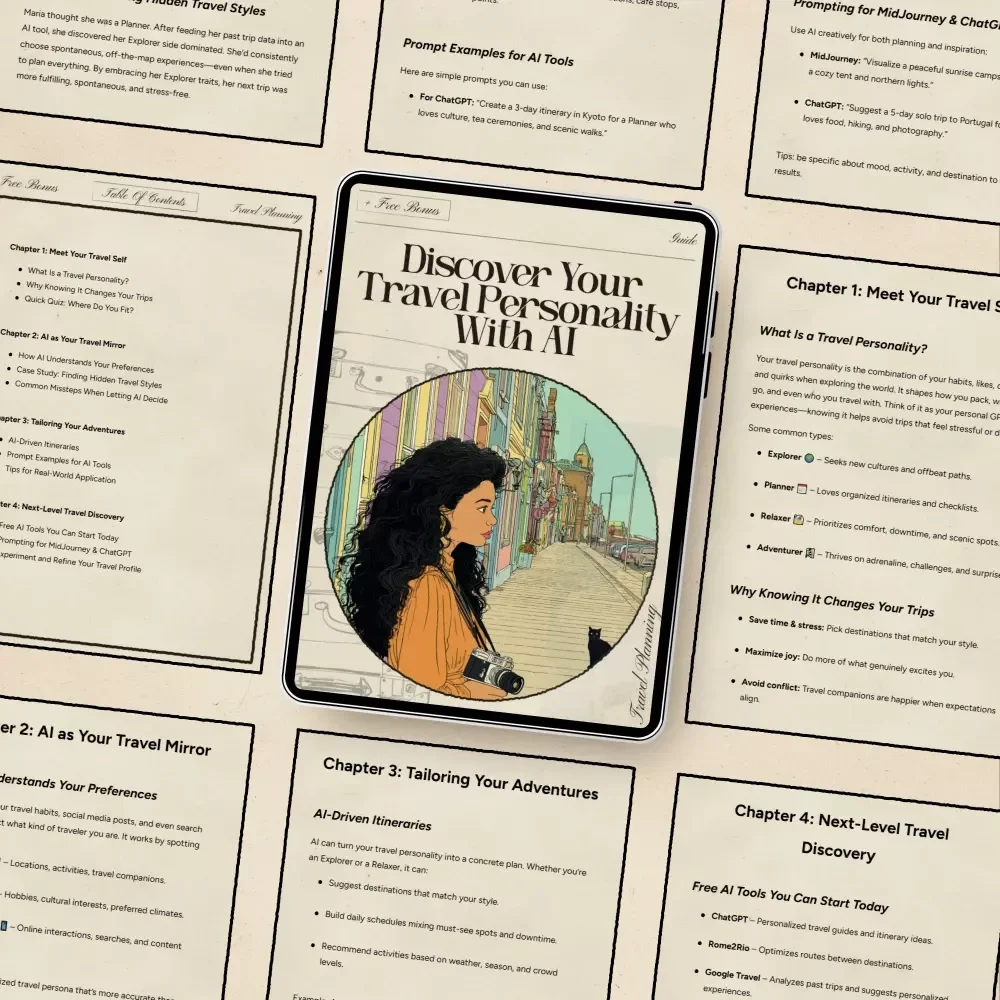 Discover Your Travel Personality with AI | Digital Guide for Self-Discovery, Smarter Trip Planning & Personalized Adventures | Use ai to discover your travel personality