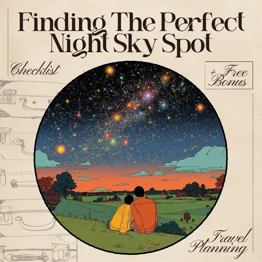 Finding the Perfect Night Sky Spot | Digital Stargazing Checklist | Smart Travel Planner Using AI That Finds Destinations for Stargazing | Printable Astronomy Adventure Guide