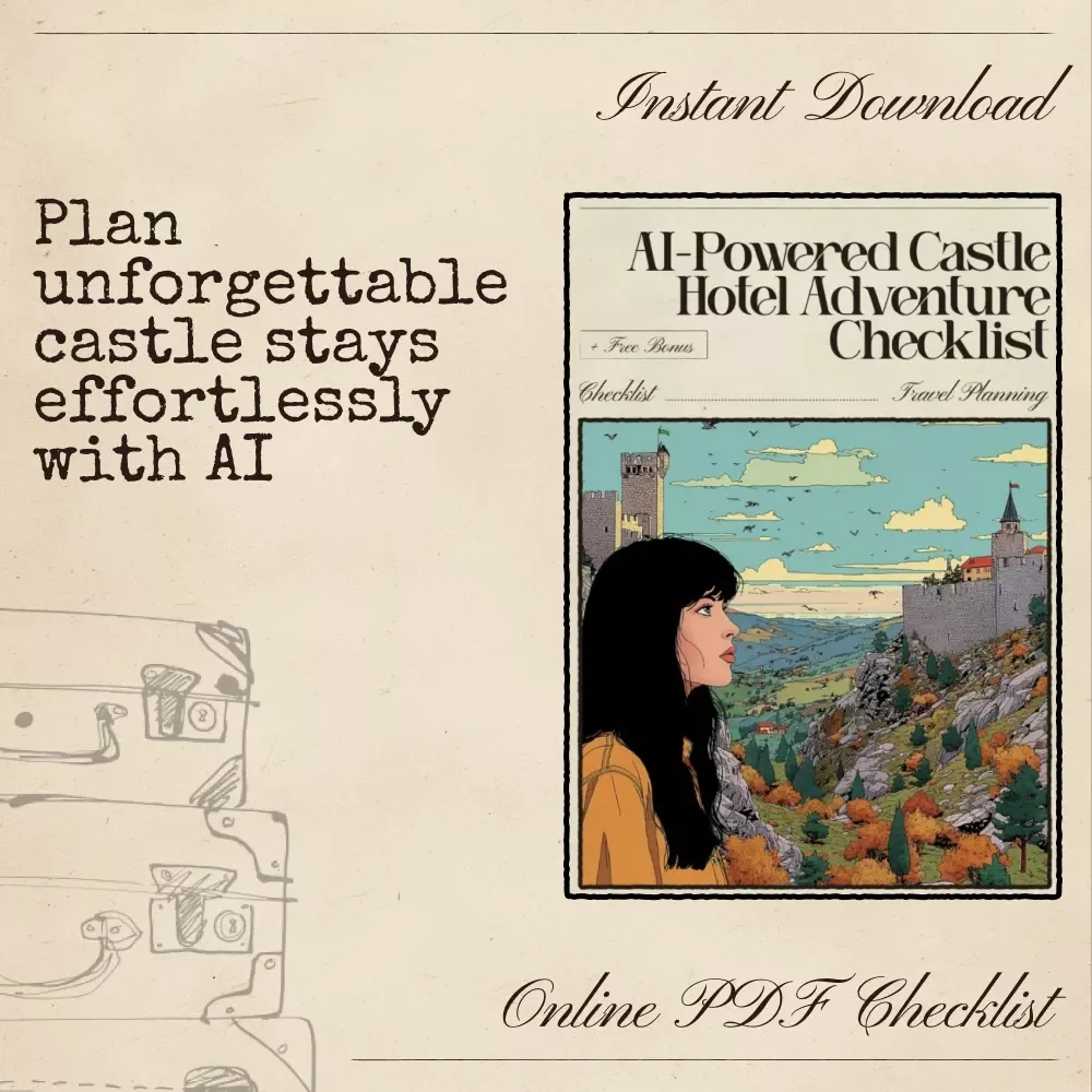 AI-Powered Castle Hotel Adventure Checklist – Digital Travel Planner | Smart Guide for Historic Luxury Getaways | Instant Download for Fairytale Stays | ai that finds historic castle hotel stays
